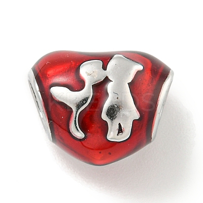 304 Stainless Steel Enamel European Beads STAS-U005-03P-1