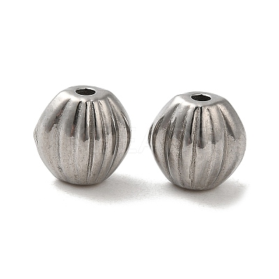 Non-Tarnish 304 Stainless Steel Corrugated Beads STAS-I203-30P-1