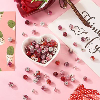 Valentine's Day DIY Polymer Clay Rhinestone & Glass Rhinestone Beads Findings Kits DIY-BT0001-65-1