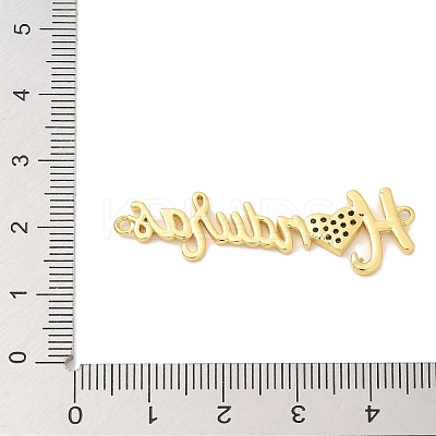 Brass Clear Cubic Zirconia Word Honduras Connector Charms KK-K293-40G-01-1