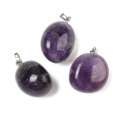 Natural Amethyst Pendants G-A249-04A-02P-1