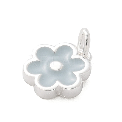 925 Sterling Silver Enamel Flower Charms STER-D300-04S-01-1