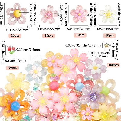 200Pcs 6 Styles Transparent Resin Cabochons CRES-SP0001-11-1