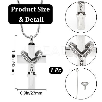 Stainless Steel Urn Ashes Necklace NJEW-CN0001-06P-1