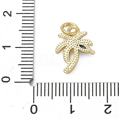 Brass Pave Light Blue Cubic Zirconia Coconut Tree Charms KK-A273-32G-1