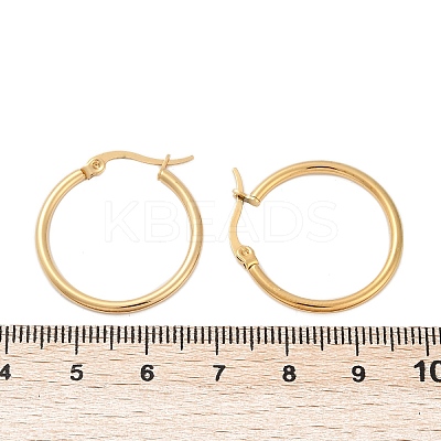 PVD Vacuum Plating 201 Stainless Steel Hoop Earrings with 304 Stainless Steel Pins for Women LS-EJEW-D279-12G-02-1