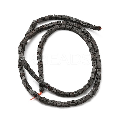 Electroplated Natural Lava Rock Beads Strands G-Q1009-B01-02B-1