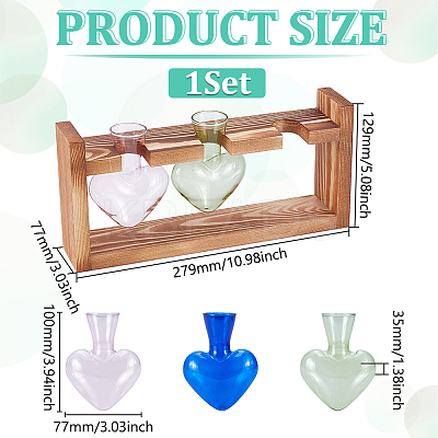 Heart Glass Vase AJEW-WH0777-010-1