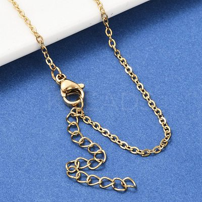 Ion Plating(IP) 304 Stainless Steel Cable Chain Necklace STAS-T040-PJ205-45-1