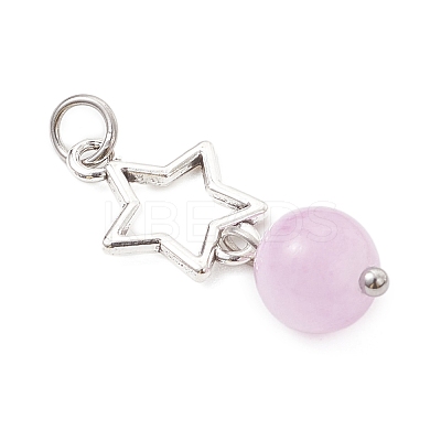 Dyed Natural Selenite with Alloy Pendants PALLOY-JF04734-1