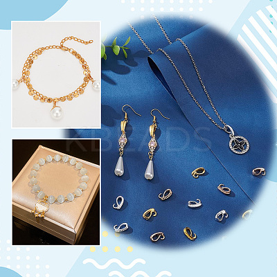 150Pcs 3 Style Brass & Alloy Ice Pick Pinch Bails FIND-AR0004-74G-1