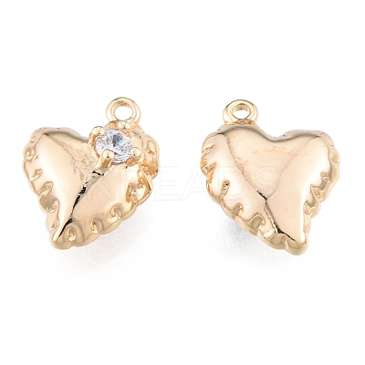 Brass Micro Pave Clear Cubic Zirconia Charms KK-N216-584LG-1