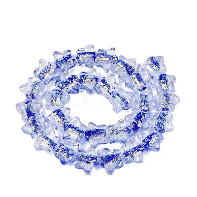 Handmade Foil Glass Beads Strands FOIL-Q002-07A-1