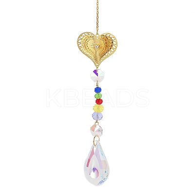 Hollow Alloy Hanging Ornaments HJEW-Q012-05F-1