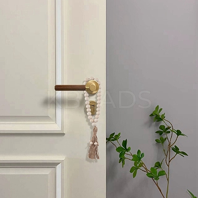 Handmade Wood Beads Door Hanging Ornaments HJEW-JM02971-1