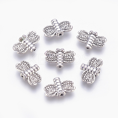 Tibetan Style Alloy Dragonfly Beads LS-TIBEP-GC191-AS-NR-1