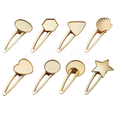 8Pcs 8 Styles Alloy Alligator Hair Clip Finding PHAR-CJ0001-03-1