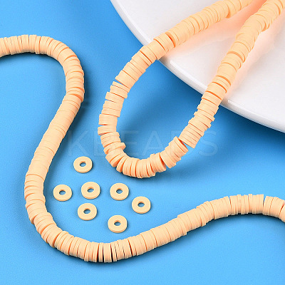 Handmade Polymer Clay Beads Strands CLAY-R089-6mm-122-1
