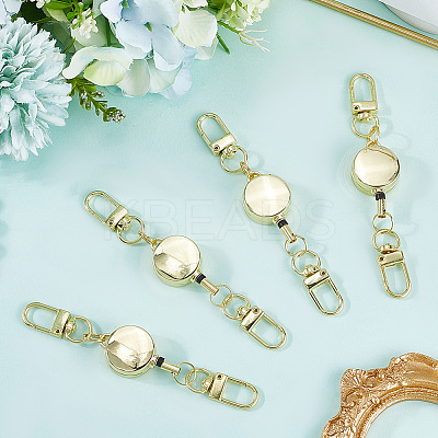 4Pcs Heavy Duty Alloy Retractable Keychain Clasps FIND-SC0016-49G-1