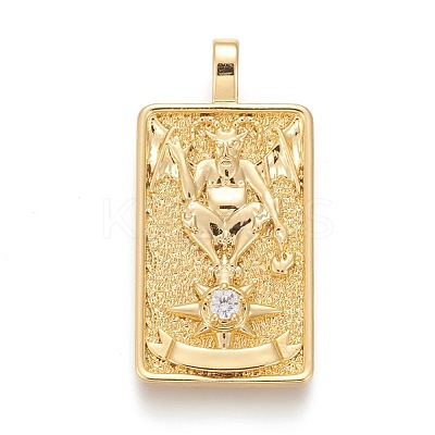 Brass Micro Pave Clear Cubic Zirconia Pendants ZIRC-Z004-01O-1