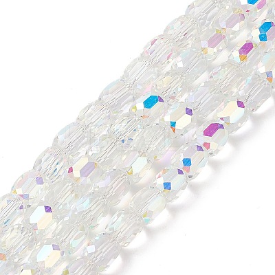 Electroplate Opaque Glass Beads GLAA-F108-10A-18-1