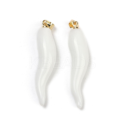 Handmade Lampwork with Brass Pendants KK-Q095-02A-06-1