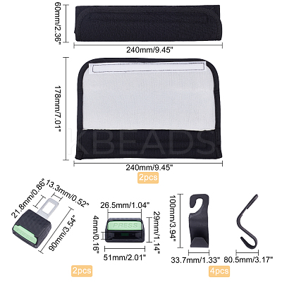 8Pcs 3 Style ABS Car Seatbelt Plug AJEW-FH0001-84-1