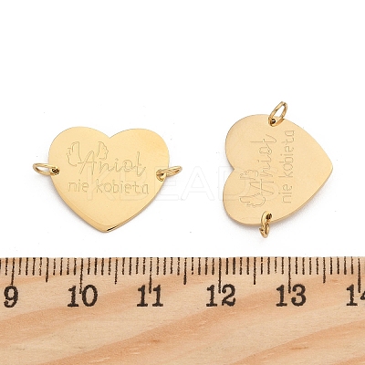 304 Stainless Steel Heart Connector Charms STAS-P396-03B-G-1