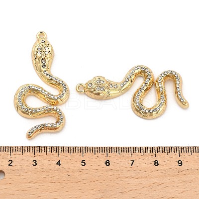 Rack Plating Alloy Pendants with Rhinestone PALLOY-Q005-03G-01A-1