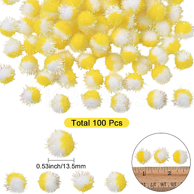 100Pcs Polyester Pom Pom Ball DIY-SC0031-43B-1