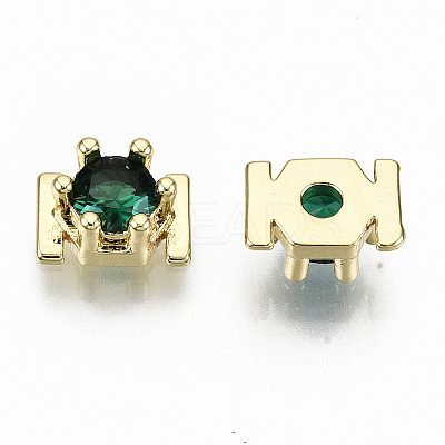 Brass Micro Pave Cubic Zirconia Cabochons KK-S061-48G-C-NR-1