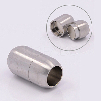 Tarnish Resistant 304 Stainless Steel Magnetic Clasps with Glue-in Ends STAS-E006-79-1