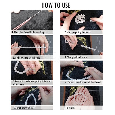 Steel Beading Needles with Hook for Bead Spinner LS-TOOL-C009-01B-01-1