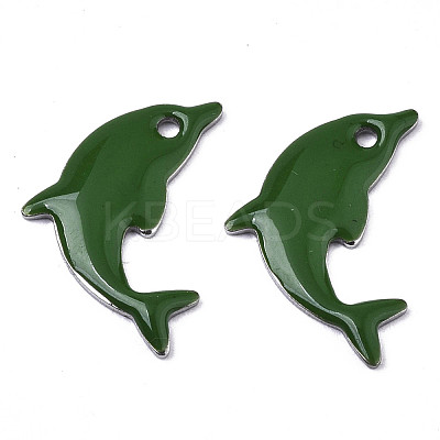201 Stainless Steel Enamel Pendants STAS-N088-16E-1