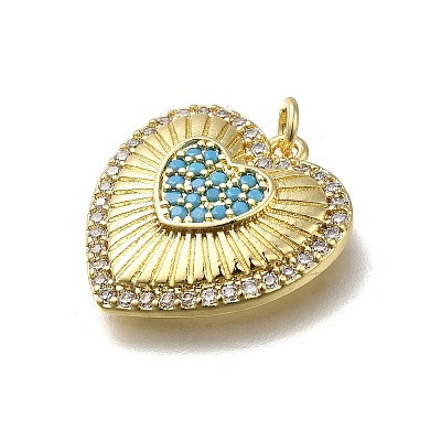Brass Micro Pave Cubic Zirconia Pendants KK-C090-42G-06-1