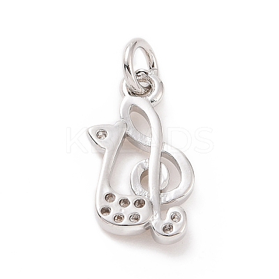 Brass Micro Pave Cubic Zirconia Charms KK-C012-17P-1