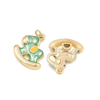 Brass Enamel Pendants KK-B157-25G-1