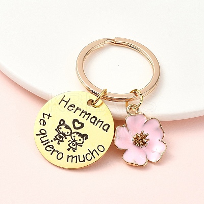 Alloy Enamel & 304 Stainless Steel Keychain KEYC-YW00094-01-1