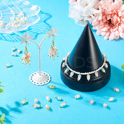 48Pcs 12 Styles Acrylic & Natural Pearl Flower Pendants PALLOY-CW00007-1