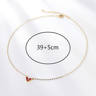 Golden Brass Heart Pendant Necklace for Women WZ0134-3-1-1