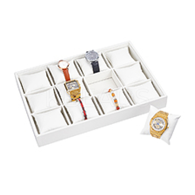 12-Slot MDF Covered with PU Leather Watch Organizer Trays AJEW-WH0348-718A-1