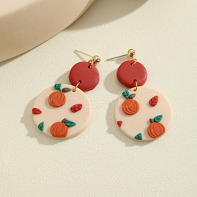 Halloween Alloy Polymer Clay Dangle Stud Earrings FS-WGD4736-08-1
