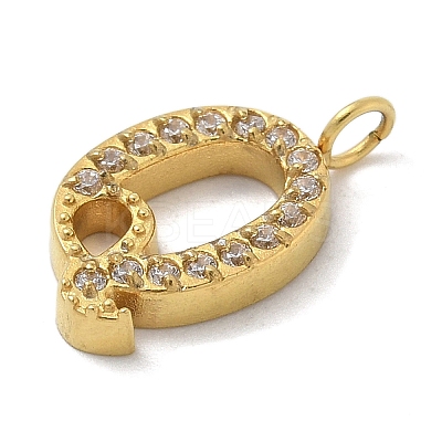 Ion Plating(IP) 304 Stainless Steel Micro Pave Cubic Zirconia Pendants STAS-Z107-03G-16-1