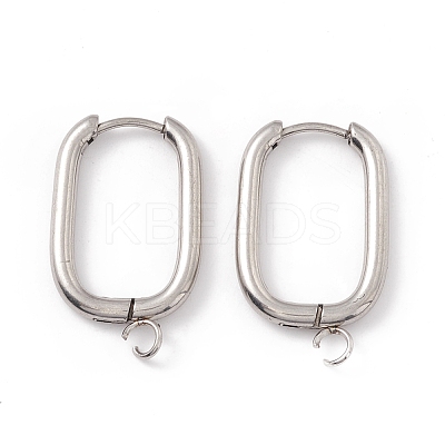 Tarnish Resistant 201 Stainless Steel Hoop Earring Findings STAS-H166-03P-1