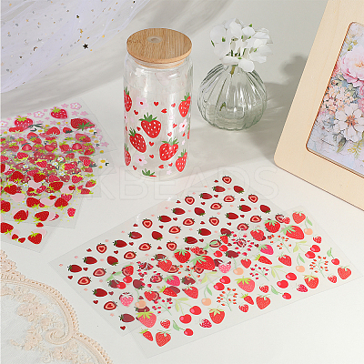 8Pcs 8 Styles PVC Plastic Waterproof Decorative Sticker Labels DIY-SP0004-93E-1