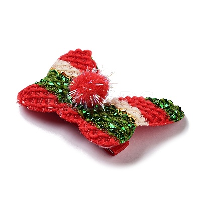 Christmas Theme Cloth Felt Fabric Alligator Hair Clip OHAR-R100-01F-1
