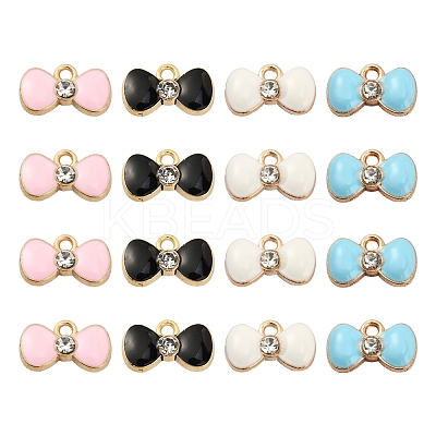 40Pcs 4 Colors Alloy Enamel Charms ENAM-CJ0002-34-1