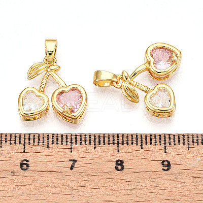 Brass Micro Pave Cubic Zirconia Charms X-KK-N254-227G-1