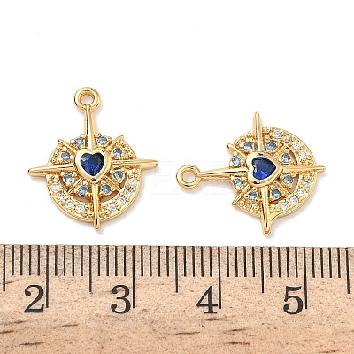 Brass Micro Pave Cubic Zirconia Pendants KK-A281-24G-02-1