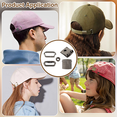 40Sets Iron Baseball Hat Cap Buckle Strap Clasp Clip Kit FIND-BC0014-10B-1